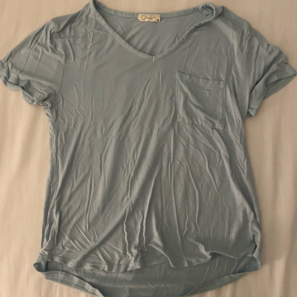 light blue t-shirt